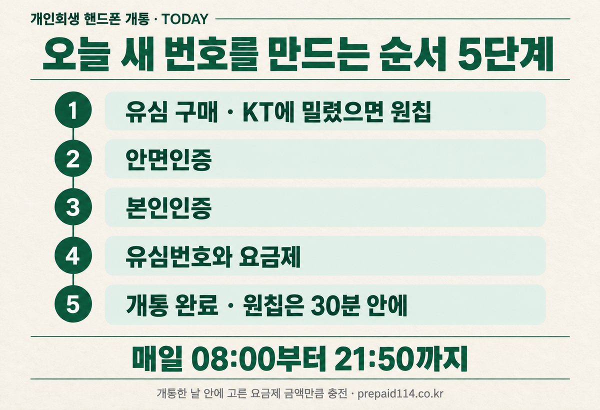 개인회생 핸드폰 개통 — 오늘 본인 명의 새 번호를 만드는 순서 5단계